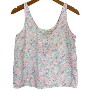 Vintage Victoria’s Secret Gold Label Pastel Floral Sleep Tank Top Size Medium